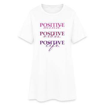Positive Mind Vibs Life  - Robe T-shirt Femme - blanc - Devant