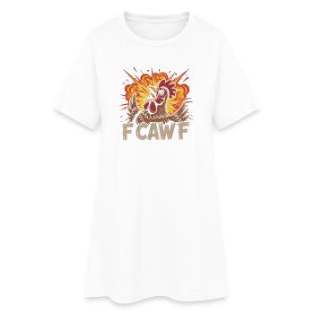 F-Caw-F Poulet Corbeau Cadeau Drôle Poulet Design - Robe T-shirt Femme - blanc - Devant