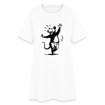 Moufette rieuse en danse - Robe T-shirt Femme - blanc - Devant