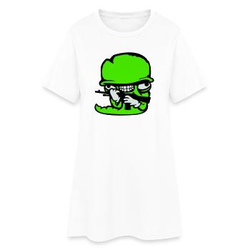 Wurm Soldat Verrückt Helm Waffe Aggressiv Wild Fun - Frauen T-Shirt-Kleid - Weiß - Vorne