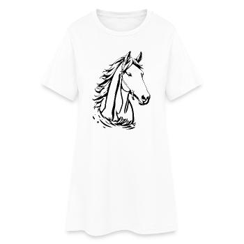 T-shirt cheval personnalisé cadeau - Robe T-shirt Femme - blanc - Devant