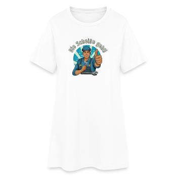 Motiv Mechaniker Daumenhoch, endlich funktionierts - Frauen T-Shirt-Kleid - Weiß - Vorne