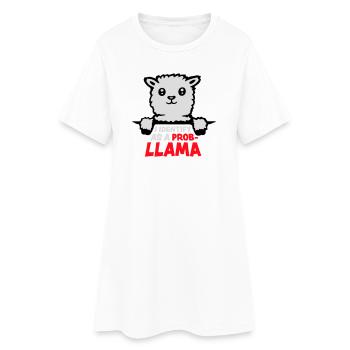 I Identify As A Probllama Cool Lama Problem Spruch - Frauen T-Shirt-Kleid - Weiß - Vorne