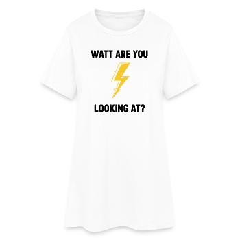 Watt Regardez-vous la conception du boulon - Robe T-shirt Femme - blanc - Devant