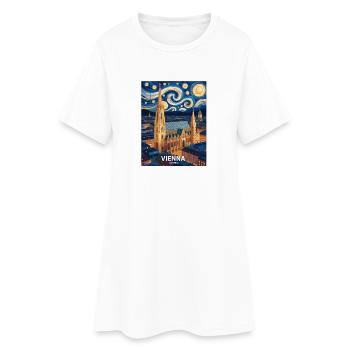 Vienne - Robe T-shirt Femme - blanc - Devant