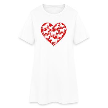 Cœur de chevaux - Robe T-shirt Femme - blanc - Devant