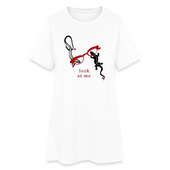 Lézards avec des lunettes Regardez-moi - Robe T-shirt Femme - blanc - Devant