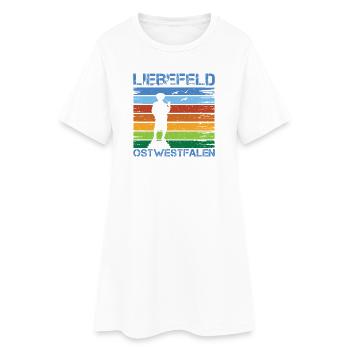 Liebefeld ❤ Leineweber - Frauen T-Shirt-Kleid - Weiß - Vorne