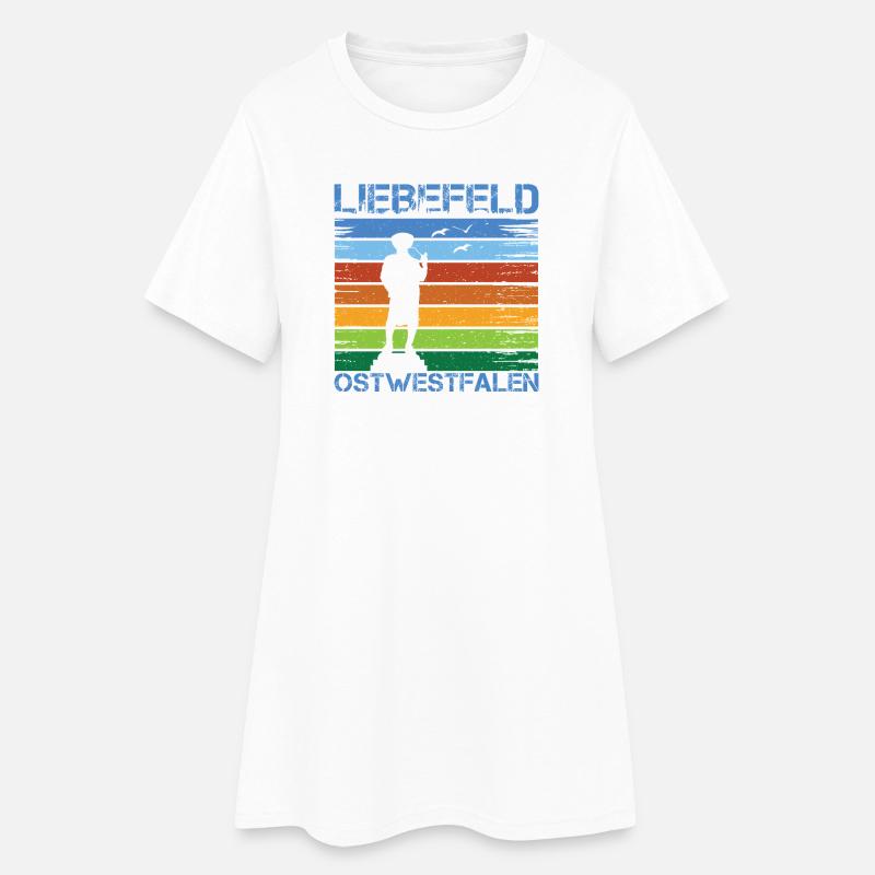 Liebefeld ❤ Leineweber - Frauen T-Shirt-Kleid - Weiß