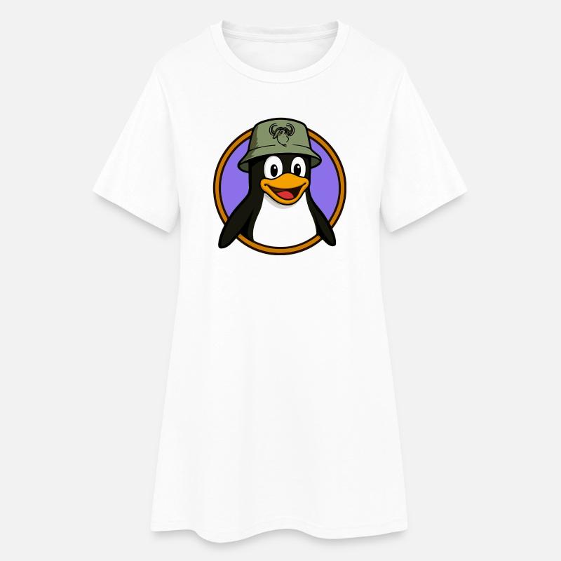 Tux Linux + GNU Hat - Robe T-shirt Femme - blanc