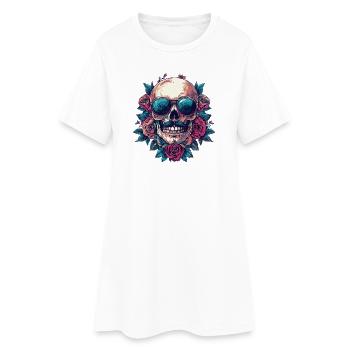 Squelette coloré - Robe T-shirt Femme - blanc - Devant