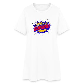 Propulsé par SuperAI - Robe T-shirt Femme - blanc - Devant
