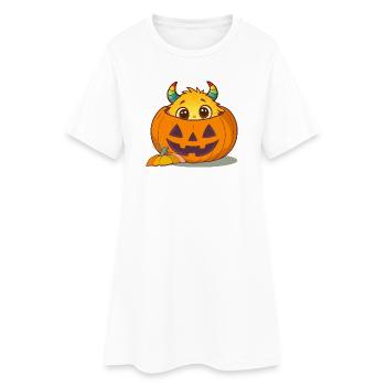 Monstres d’Halloween dans la citrouille : un doux plaisir effrayant - Robe T-shirt Femme - blanc - Devant