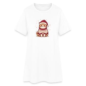 Conception de pull de Noël confortable pour chat - Robe T-shirt Femme - blanc - Devant