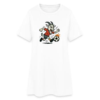 billy goat playing football - Women’s T-Shirt Dress - white - Front