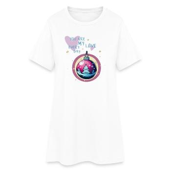 Boule de Noël amour - Robe T-shirt Femme - blanc - Devant