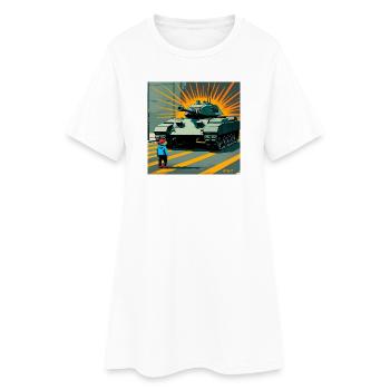 Portland Widerstandsfrosch - USA Tianmen Square T-Sh - Frauen T-Shirt-Kleid - Weiß - Vorne