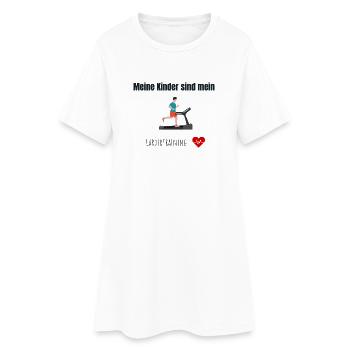 Kinder = Cardiotraining - Frauen T-Shirt-Kleid - Weiß - Vorne