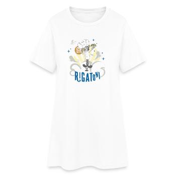 Pas de pensées, juste Rigatoni- Funny Retro Foddie - Robe T-shirt Femme - blanc - Devant