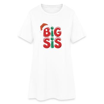 Große Schwester Weihnachtsmotiv Schnee - Frauen T-Shirt-Kleid - Weiß - Vorne