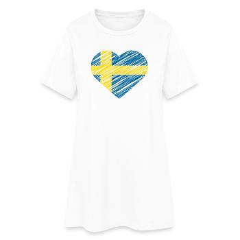 Sweden Heart Shirt Flag Love Sweden Gift - Women’s T-Shirt Dress - white - Front