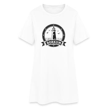 Leuchtturm Borkum Maritimes Emblem - Frauen T-Shirt-Kleid - Weiß - Vorne