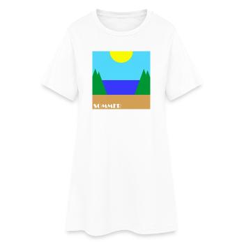 Été - Robe T-shirt Femme - blanc - Devant