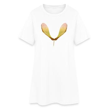 Graine d’érable délicate – motif nature automnale - Robe T-shirt Femme - blanc - Devant