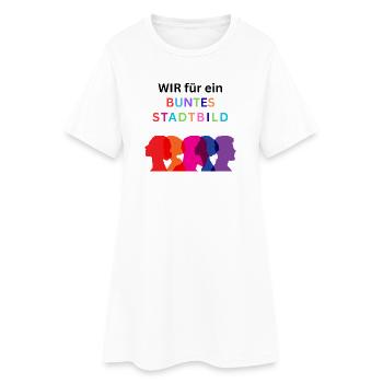 WIR FÜR EIN BUNTES STADTBILD - Frauen T-Shirt-Kleid - Weiß - Vorne