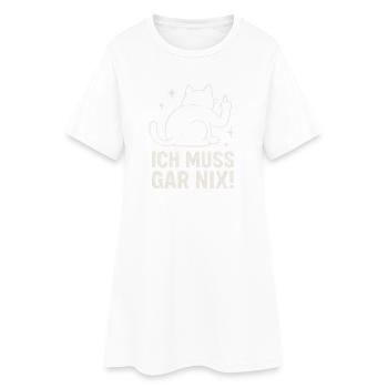 chat paresseux - déclaration disant - je n’ai rien à faire - Robe T-shirt Femme - blanc - Devant