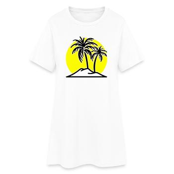 Palmier symbole île de plage - Robe T-shirt Femme - blanc - Devant