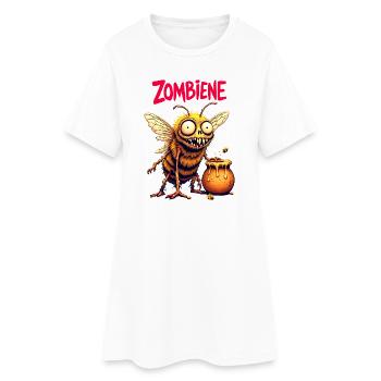 Zombie Bee Halloween Creepy Zombiene Funny - Women’s T-Shirt Dress - white - Front