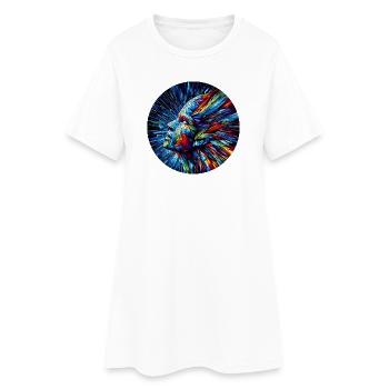 Cri coloré géométrique - Robe T-shirt Femme - blanc - Devant