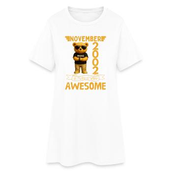 November 2002, 23 Years of Being Awesome - Robe T-shirt Femme - blanc - Devant