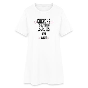 Cherche Bonté en CDI - Robe T-shirt Femme - blanc - Devant