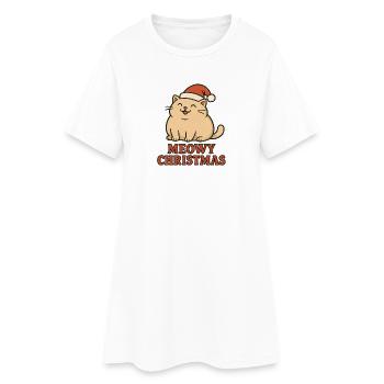 Meowy Christmas - Conception de Noël de chat drôle - Robe T-shirt Femme - blanc - Devant