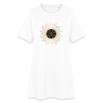 Golden Sun Mandala - Women’s T-Shirt Dress - white - Front