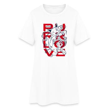 Purr Love Cat With Yarn Ball - Women’s T-Shirt Dress - white - Front