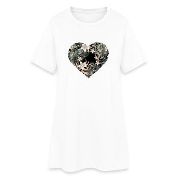 Coeur exotique de la jungle avec motif tropical - Robe T-shirt Femme - blanc - Devant