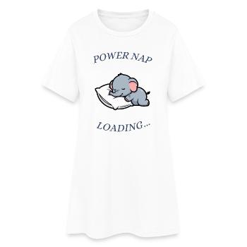 Éléphant endormi - Robe T-shirt Femme - blanc - Devant