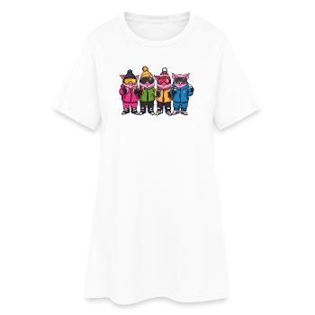 L’équipe de ski de Schweine Pistensau - Robe T-shirt Femme - blanc - Devant