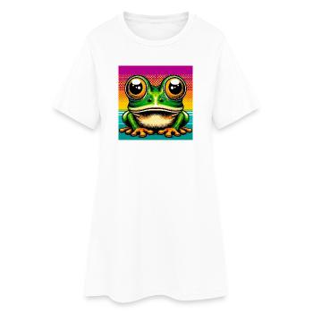grenouille - Robe T-shirt Femme - blanc - Devant
