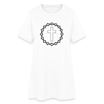 Croix et couronne d’épines - Robe T-shirt Femme - blanc - Devant