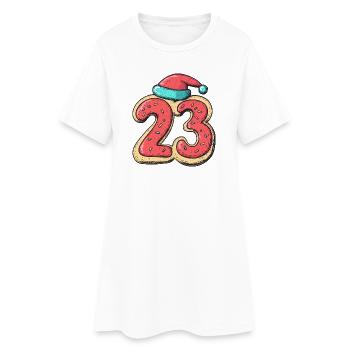 23 Zahl Keks Weihnachten - Frauen T-Shirt-Kleid - Weiß - Vorne
