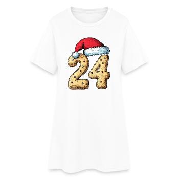 24 Zahl Keks Weihnachten - Frauen T-Shirt-Kleid - Weiß - Vorne