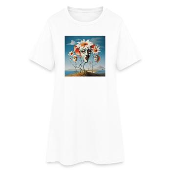 Masques de fleurs Dream - Robe T-shirt Femme - blanc - Devant
