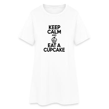 Restez calme et mangez un cupcake - Robe T-shirt Femme - blanc - Devant