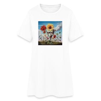 Surreal Sun Head Face - Women’s T-Shirt Dress - white - Front