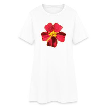 Tagetes - Frauen T-Shirt-Kleid - Weiß - Vorne