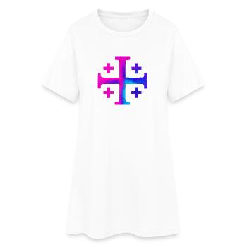 Croix de Kairos (Croix de Jérusalem) – Galaxie - Robe T-shirt Femme - blanc - Devant